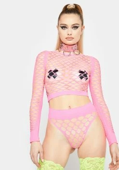 X_Be Wicked Sweet Electric Bolt Fishnet Set