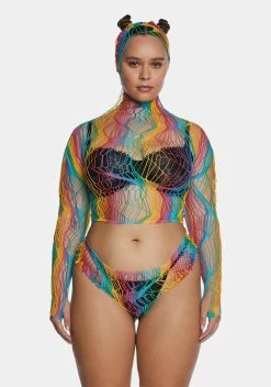 X_Be Wicked Plus Rainbow Nights Bodystocking Set