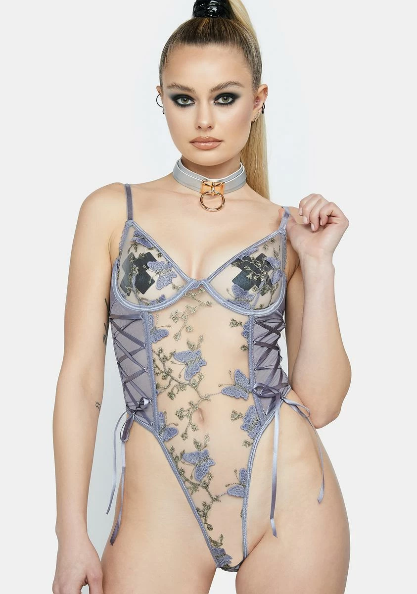 X_Fantasy Lingerie Butterfly Bliss Sheer Teddy 2 X_Fantasy Lingerie Butterfly Bliss Sheer Teddy