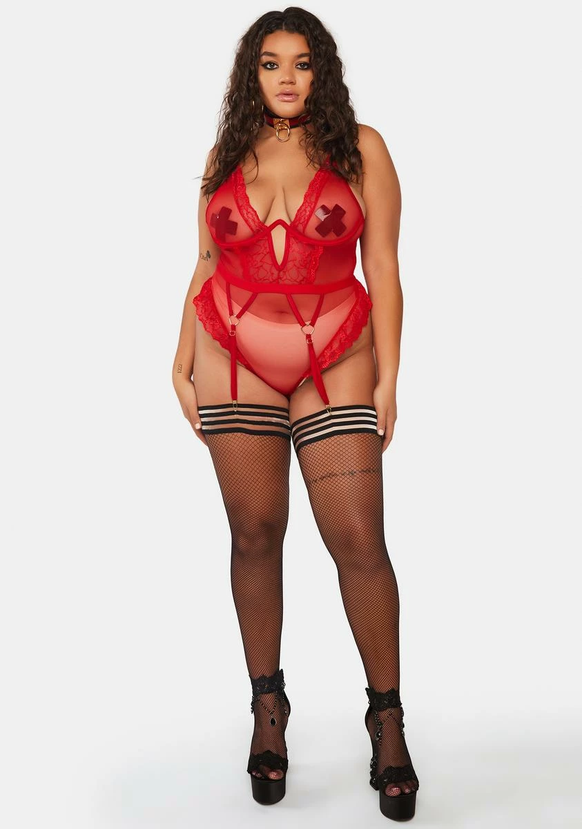 X_Mapale Plus The Fire Within Sheer Bodysuit 6 X_Mapale Plus The Fire Within Sheer Bodysuit - Image 4