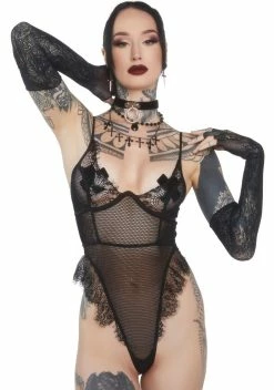 X_Mapale Obscene Kisses Fishnet Teddy