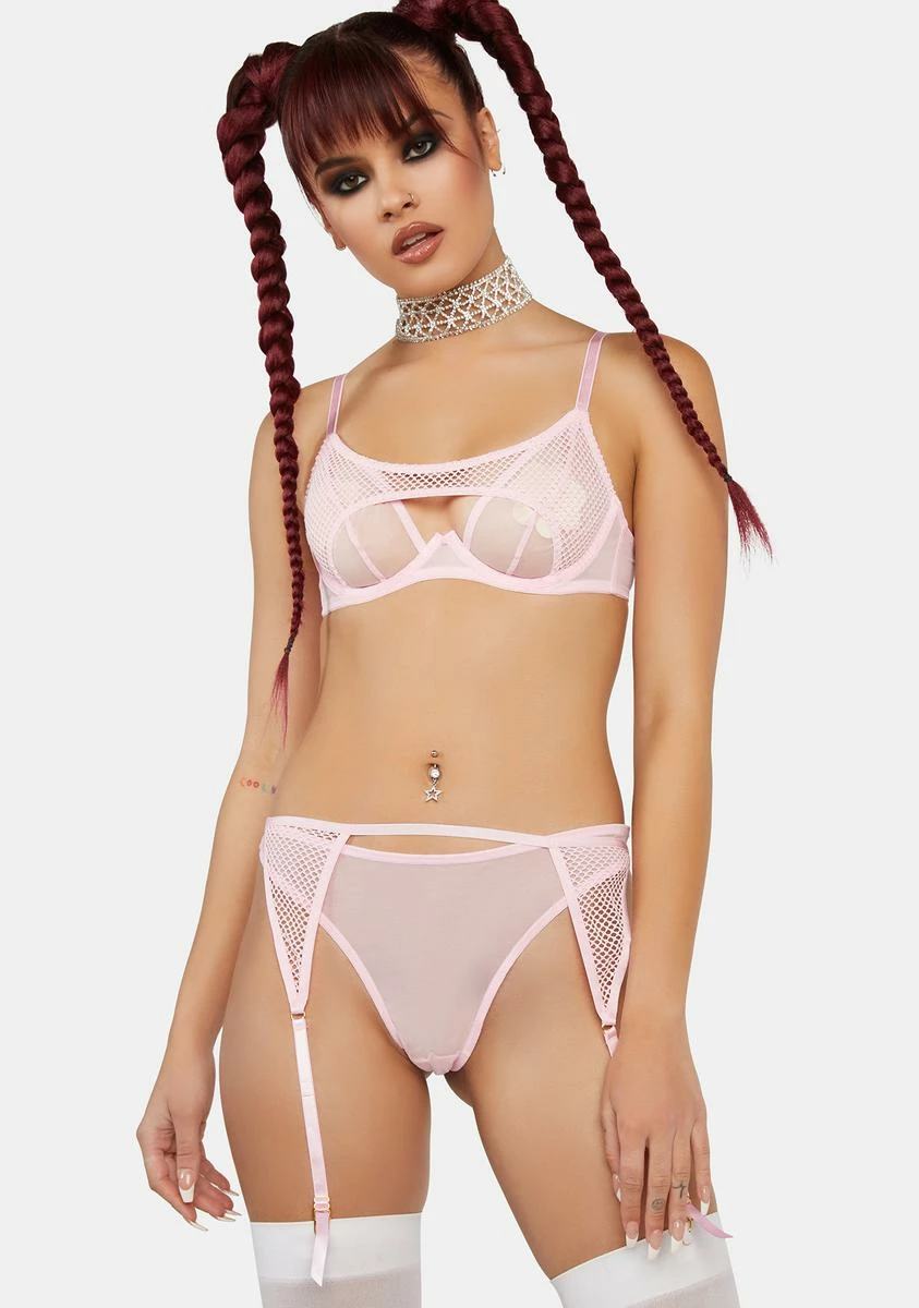 Playful Promises X Hustler Greta Pink Fishnet Suspender Thong 4 Playful Promises X Hustler Greta Pink Fishnet Suspender Thong - Image 2