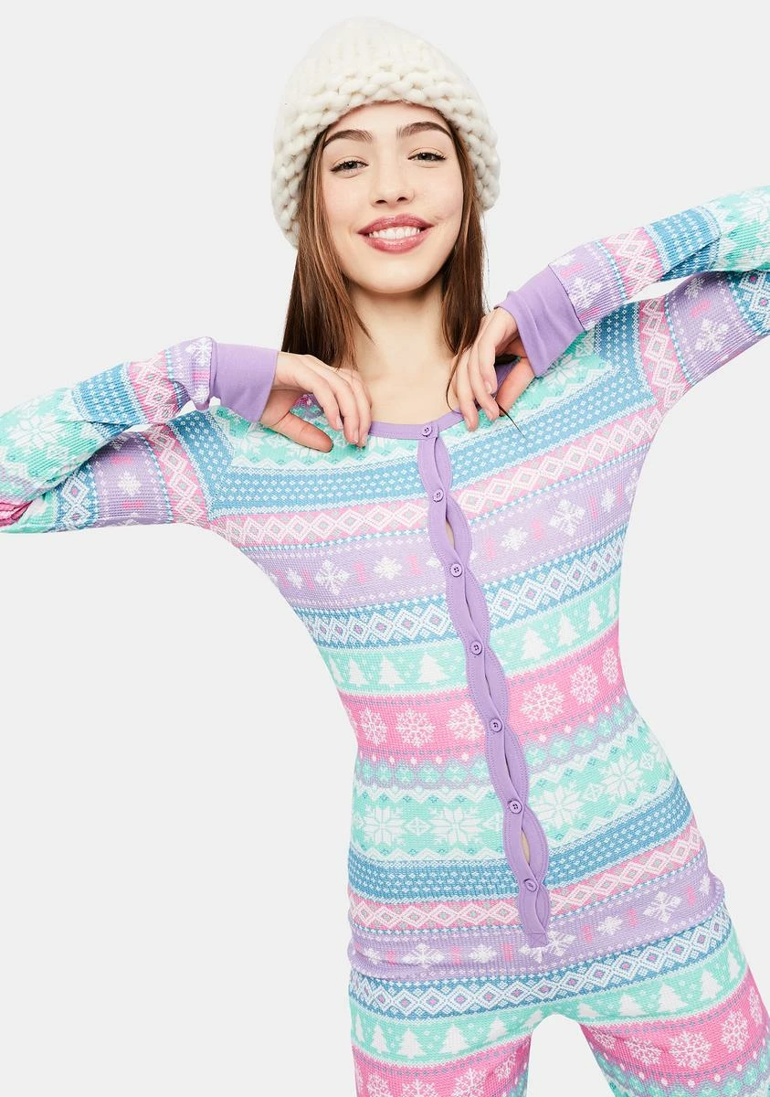 DELiA*s By Dolls Kill Visions Of Sugarplums Fairisle Onesie 4 DELiA*s By Dolls Kill Visions Of Sugarplums Fairisle Onesie - Image 2