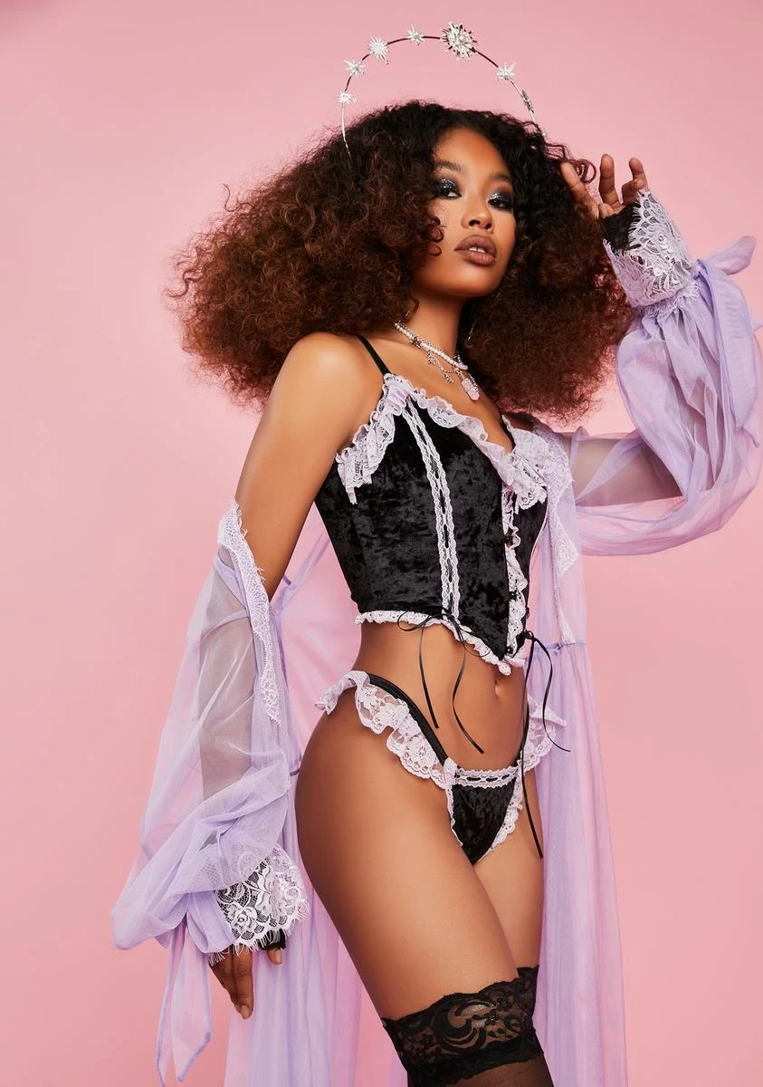 Sugar Thrillz Your Heart's Desire Velvet Lingerie Set 4 Sugar Thrillz Your Heart's Desire Velvet Lingerie Set - Image 2