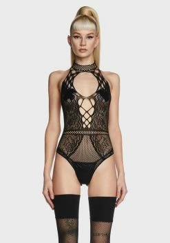 X_Leg Avenue All I Think About Lace Bodysuit