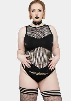 X_Pink Lipstick Plus Beg For Me Seamless Bodysuit