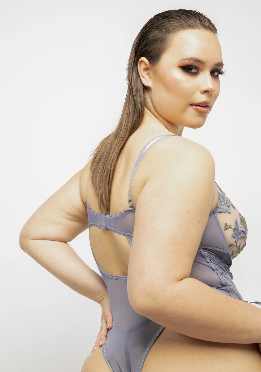 X_Fantasy Lingerie Plus Butterfly Bliss Sheer Teddy 6 X_Fantasy Lingerie Plus Butterfly Bliss Sheer Teddy - Image 4