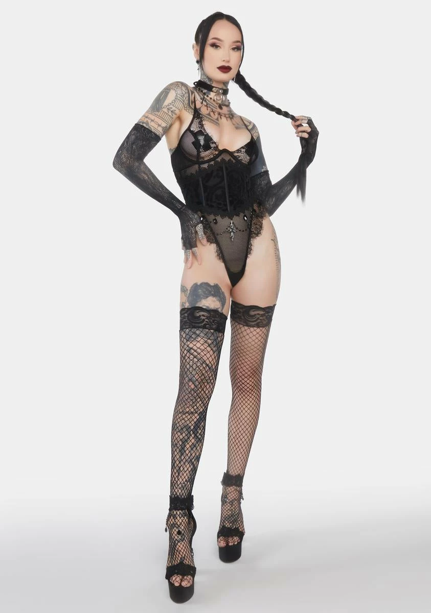 X_Mapale Obscene Kisses Fishnet Teddy 5 X_Mapale Obscene Kisses Fishnet Teddy - Image 3