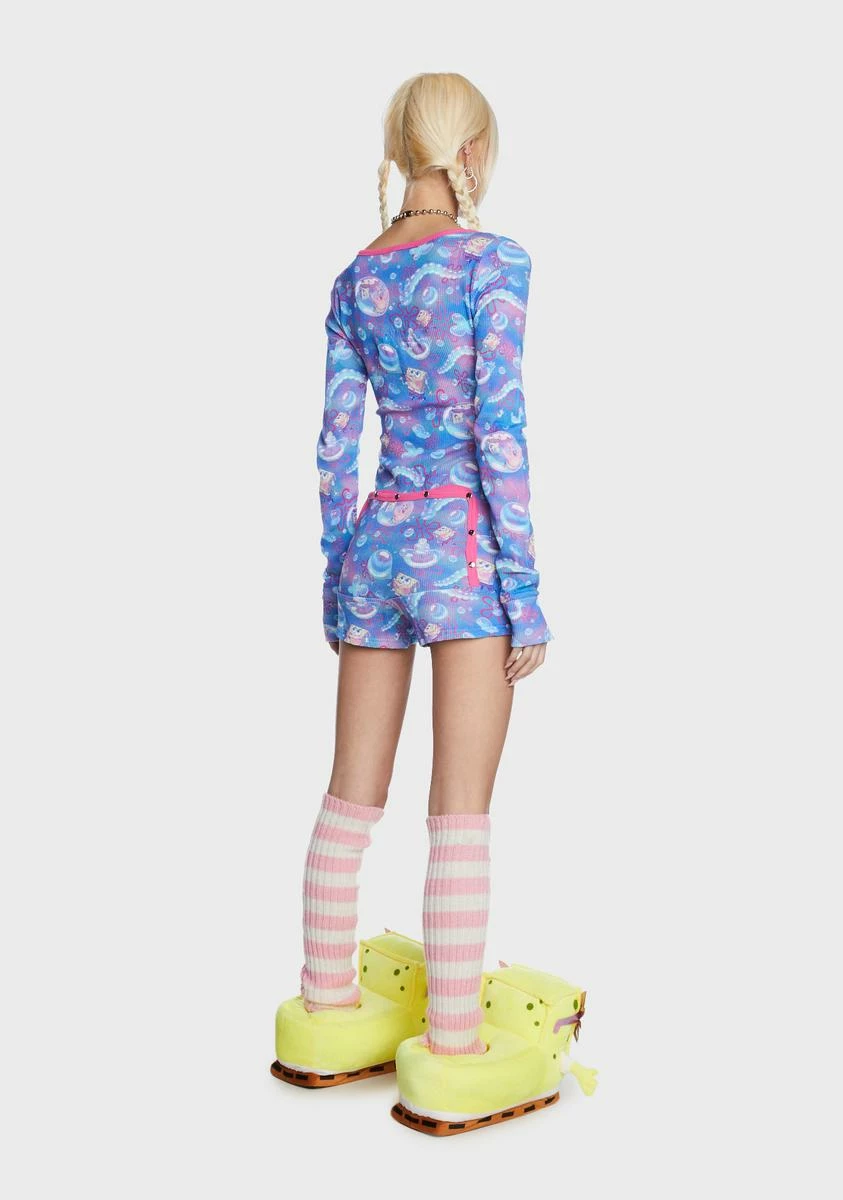 Dolls Kill X SpongeBob F Is For Friends Thermal Romper 6 Dolls Kill X SpongeBob F Is For Friends Thermal Romper - Image 4