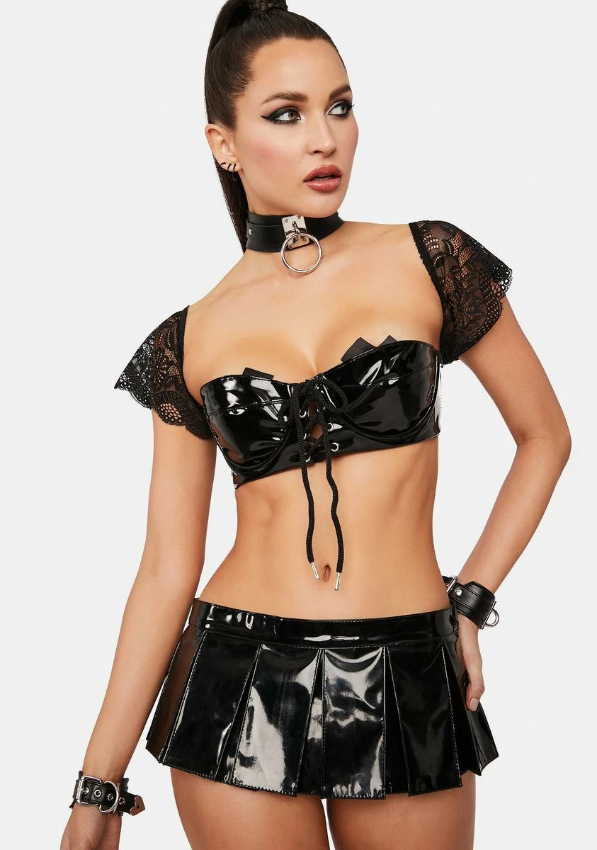 X_Elegant Moments Deepest Desire Vinyl Pleated Skirt 4 X_Elegant Moments Deepest Desire Vinyl Pleated Skirt - Image 2