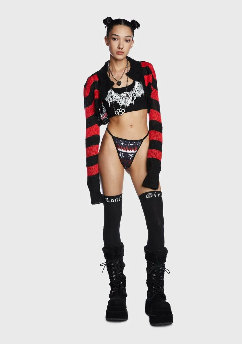 Too Fast Satanic Print Nordic Thong 5 Too Fast Satanic Print Nordic Thong - Image 3