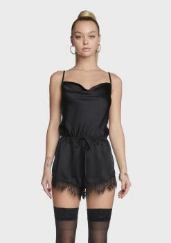 X_iCollection It's A Shame Lace Trim Romper