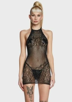 X_Leg Avenue Night Come Closer Bodystocking Dress