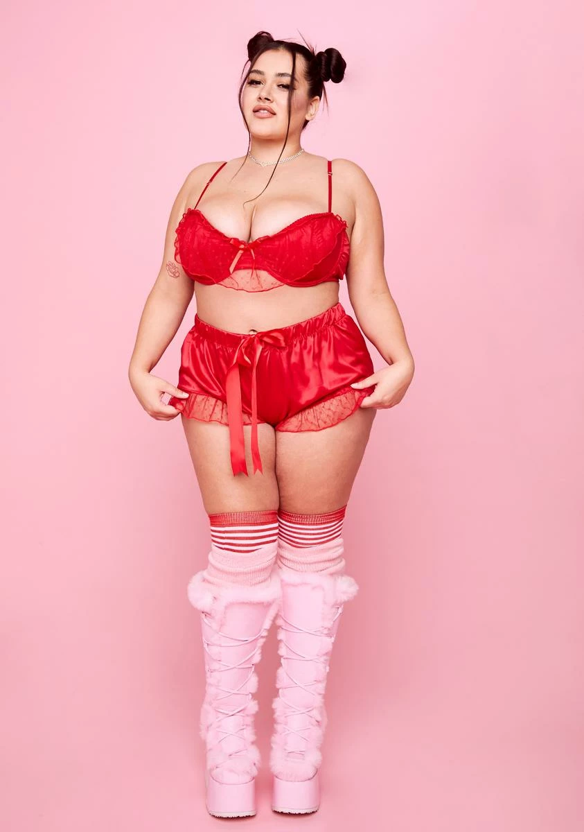 Sugar Thrillz Plus Cherry By The Banks Satin Lingerie Set 5 Sugar Thrillz Plus Cherry By The Banks Satin Lingerie Set - Image 3