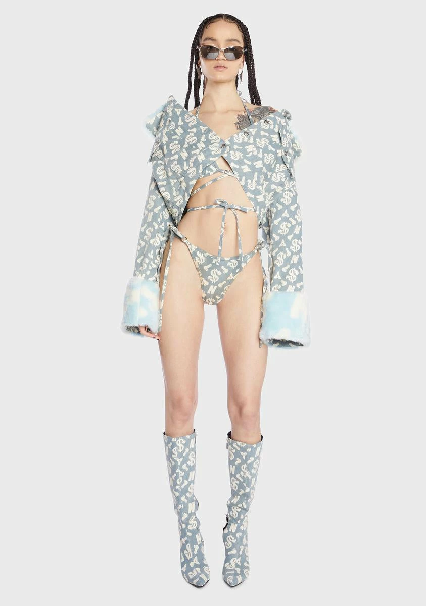 Namilia Monogram Denim Thong 5 Namilia Monogram Denim Thong - Image 3