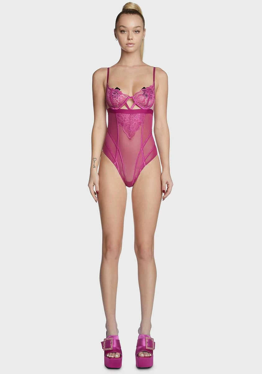 X_iCollection Comfort And Wine Lace Teddy 4 X_iCollection Comfort And Wine Lace Teddy - Image 2