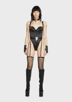 Forplay Black Love On Lock Teddy Set