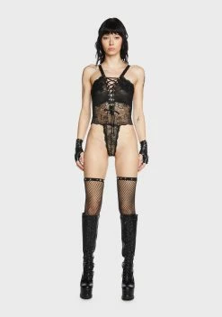 X_Glitter Two's A Charm Lace Teddy