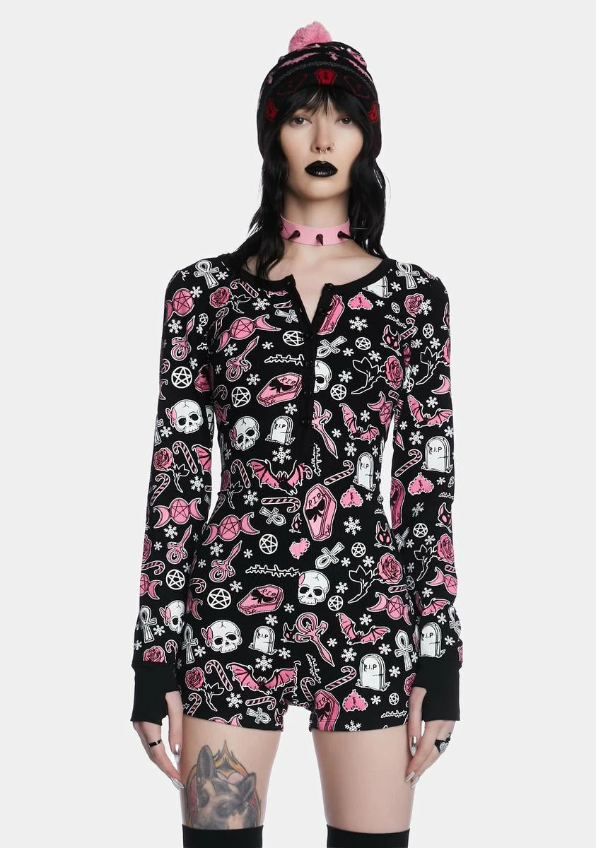 The Grave Girls Revenge Served Sweet Thermal Romper 3 The Grave Girls Revenge Served Sweet Thermal Romper